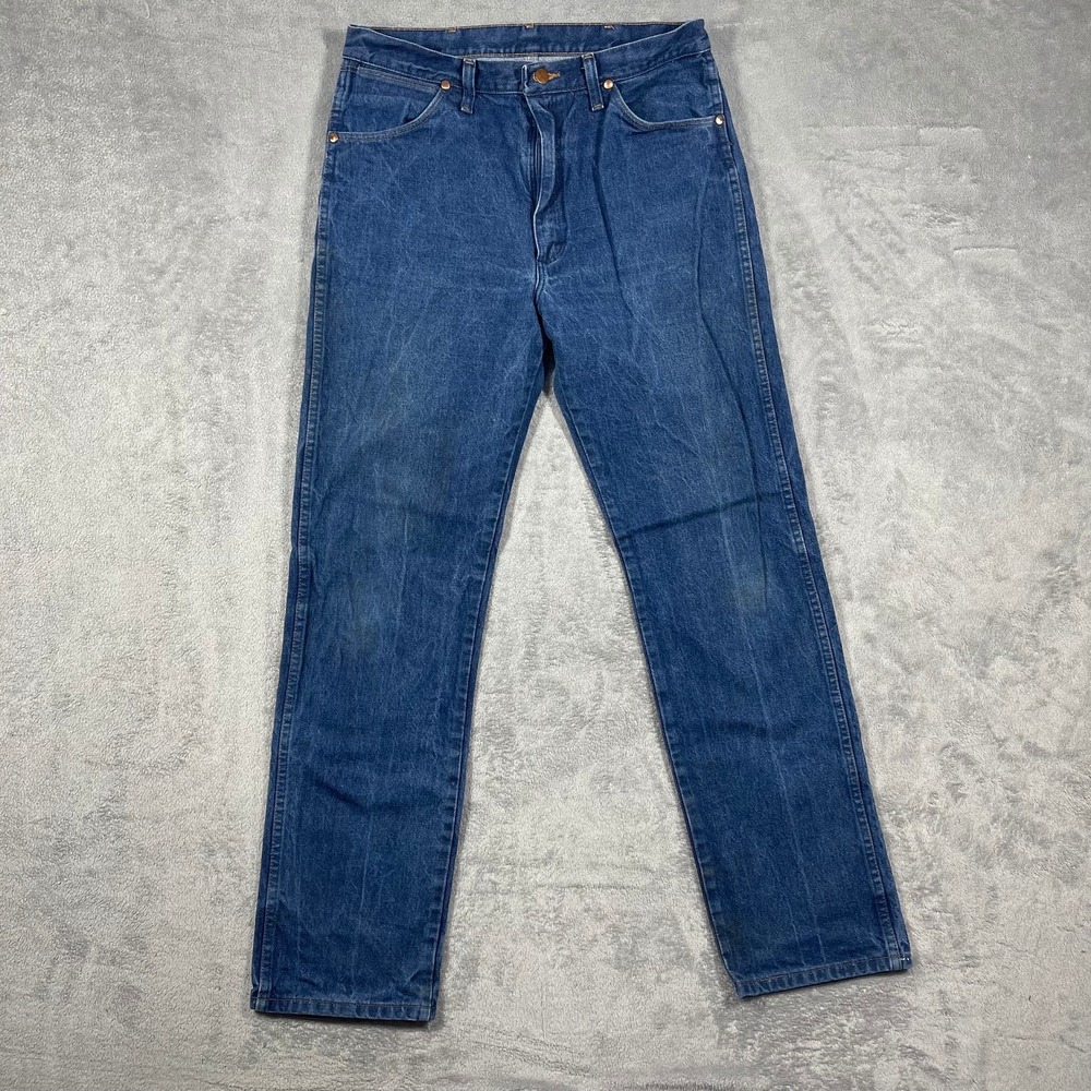 Wrangler Jeans‎ Mens 34(32)x34(32) Blue 13MWZ Cowboy Cut Straight Leg Denim
